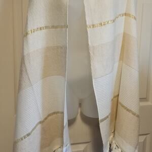 Floor 9 Scarf Wrap Cream and Blush Pink With Tassels